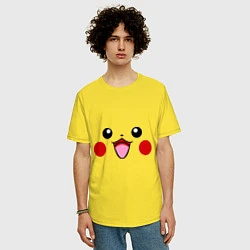 Футболка оверсайз мужская Happy Pikachu, цвет: желтый — фото 2