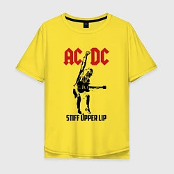 Футболка оверсайз мужская AC/DC: Stiff Upper Lip, цвет: желтый