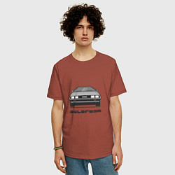 Футболка оверсайз мужская DeLorean, цвет: кирпичный — фото 2