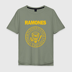 Футболка оверсайз мужская Ramones, цвет: авокадо