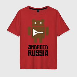 Футболка оверсайз мужская Android Russia, цвет: красный