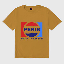 Мужская футболка оверсайз Penis. Enjoy the taste