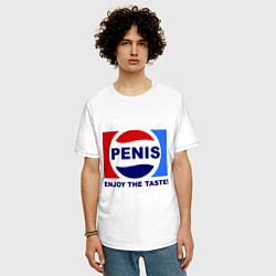 Футболка оверсайз мужская Penis. Enjoy the taste, цвет: белый — фото 2