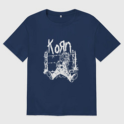 Футболка оверсайз мужская Korn, цвет: тёмно-синий