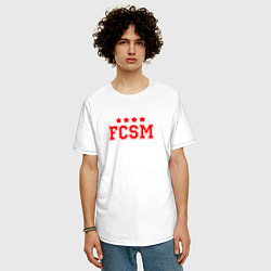 Футболка оверсайз мужская FCSM Club, цвет: белый — фото 2