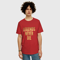 Футболка оверсайз мужская Legends Never Die: Gold, цвет: красный — фото 2