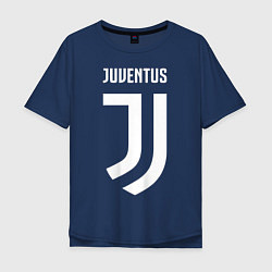 Футболка оверсайз мужская FC Juventus цвета тёмно-синий — фото 1