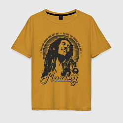 Футболка оверсайз мужская Bob Marley: Island, цвет: горчичный