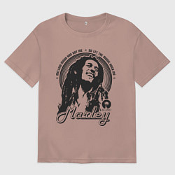 Футболка оверсайз мужская Bob Marley: Island, цвет: пыльно-розовый