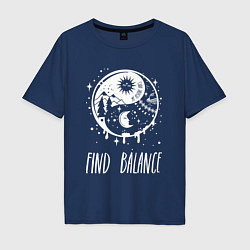 Футболка оверсайз мужская Find Balance, цвет: тёмно-синий