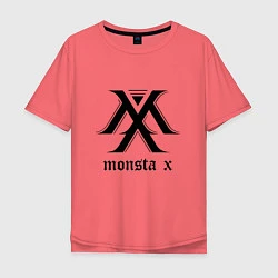 Футболка оверсайз мужская Monsta X, цвет: коралловый