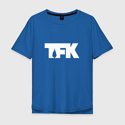 Футболка оверсайз мужская TFK: White Logo, цвет: синий