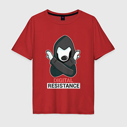 Футболка оверсайз мужская Digital Resistance, цвет: красный