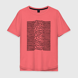 Футболка оверсайз мужская Unknown Pleasures, цвет: коралловый