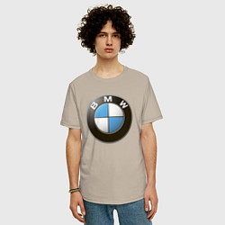 Футболка оверсайз мужская BMW, цвет: миндальный — фото 2