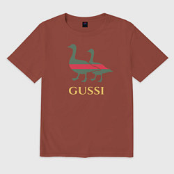 Футболка оверсайз мужская GUSSI GG, цвет: кирпичный