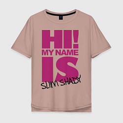 Футболка оверсайз мужская Slim shady, цвет: пыльно-розовый