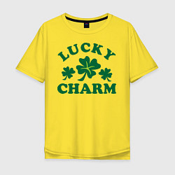 Футболка оверсайз мужская Lucky charm - клевер, цвет: желтый