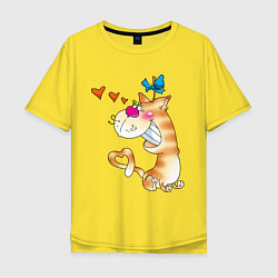Мужская футболка оверсайз Люблю своего котика
