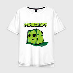 Футболка оверсайз мужская Minecraft Creeper, цвет: белый