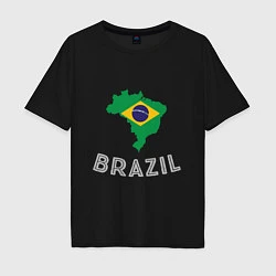 Футболка оверсайз мужская Brazil Country, цвет: черный