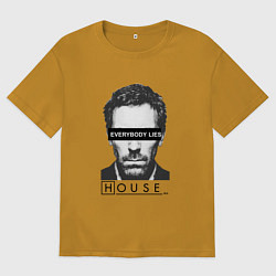 Футболка оверсайз мужская Everyboy Lies, цвет: горчичный