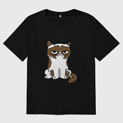 Мужская футболка оверсайз Ясно, понятно (грустный кот)