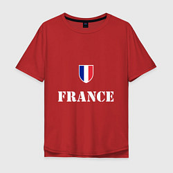 Футболка оверсайз мужская France, цвет: красный
