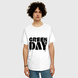 Футболка оверсайз мужская Greeen Day: spray style, цвет: белый — фото 2