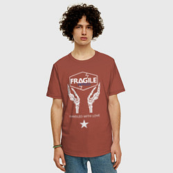 Футболка оверсайз мужская Fragile Express, цвет: кирпичный — фото 2