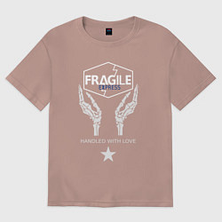 Футболка оверсайз мужская Fragile Express, цвет: пыльно-розовый
