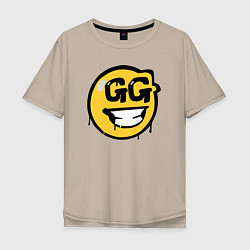 Футболка оверсайз мужская GG Smile, цвет: миндальный
