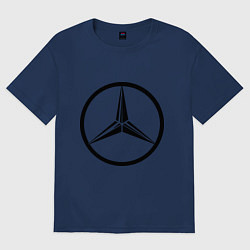Футболка оверсайз мужская Mercedes-Benz logo, цвет: тёмно-синий