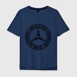 Футболка оверсайз мужская Mercedes-Benz, цвет: тёмно-синий