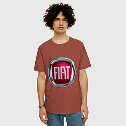 Футболка оверсайз мужская FIAT logo, цвет: кирпичный — фото 2