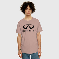 Футболка оверсайз мужская Infiniti logo, цвет: пыльно-розовый — фото 2