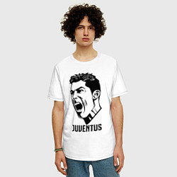 Футболка оверсайз мужская Juve Ronaldo, цвет: белый — фото 2