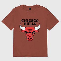 Футболка оверсайз мужская Chicago Bulls, цвет: кирпичный