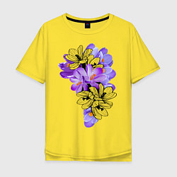 Футболка оверсайз мужская Krokus Flower, цвет: желтый