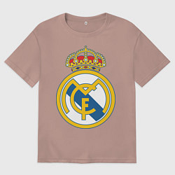 Футболка оверсайз мужская Real Madrid FC, цвет: пыльно-розовый