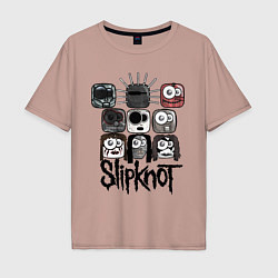 Мужская футболка оверсайз Slipknot Masks