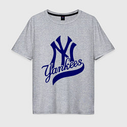 Футболка оверсайз мужская NY - Yankees, цвет: меланж