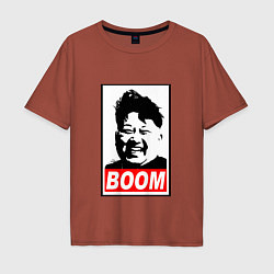 Футболка оверсайз мужская BOOM: Kim Chen Eun, цвет: кирпичный