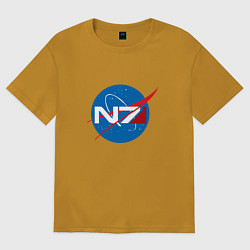 Футболка оверсайз мужская NASA N7, цвет: горчичный