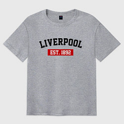 Футболка оверсайз мужская FC Liverpool Est. 1892, цвет: меланж