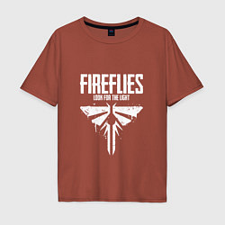 Футболка оверсайз мужская Fireflies: Look for the Light, цвет: кирпичный