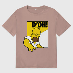 Футболка оверсайз мужская Homer D'OH!, цвет: пыльно-розовый