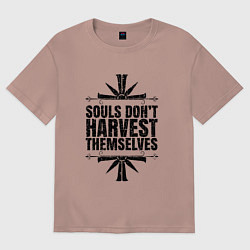 Футболка оверсайз мужская Harvest Themselves, цвет: пыльно-розовый