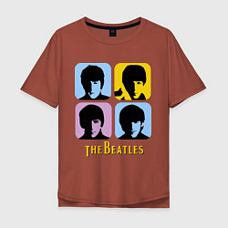 Футболка оверсайз мужская The Beatles: pop-art, цвет: кирпичный