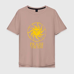 Футболка оверсайз мужская Praise The Sun, цвет: пыльно-розовый